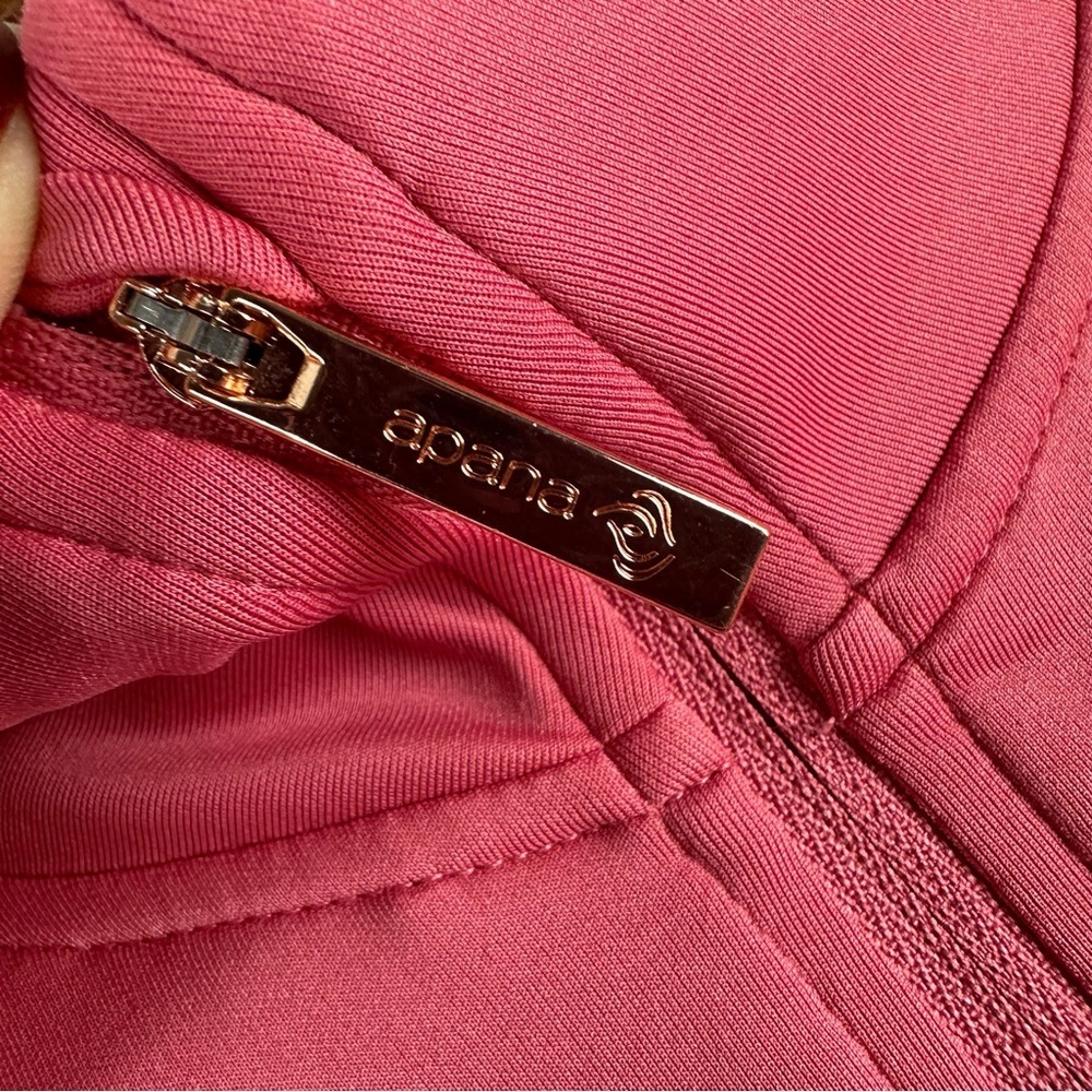 Apana Zip Up Jacket Pink Athletic Yoga Lightweight Fitted - Picture 9 of 14